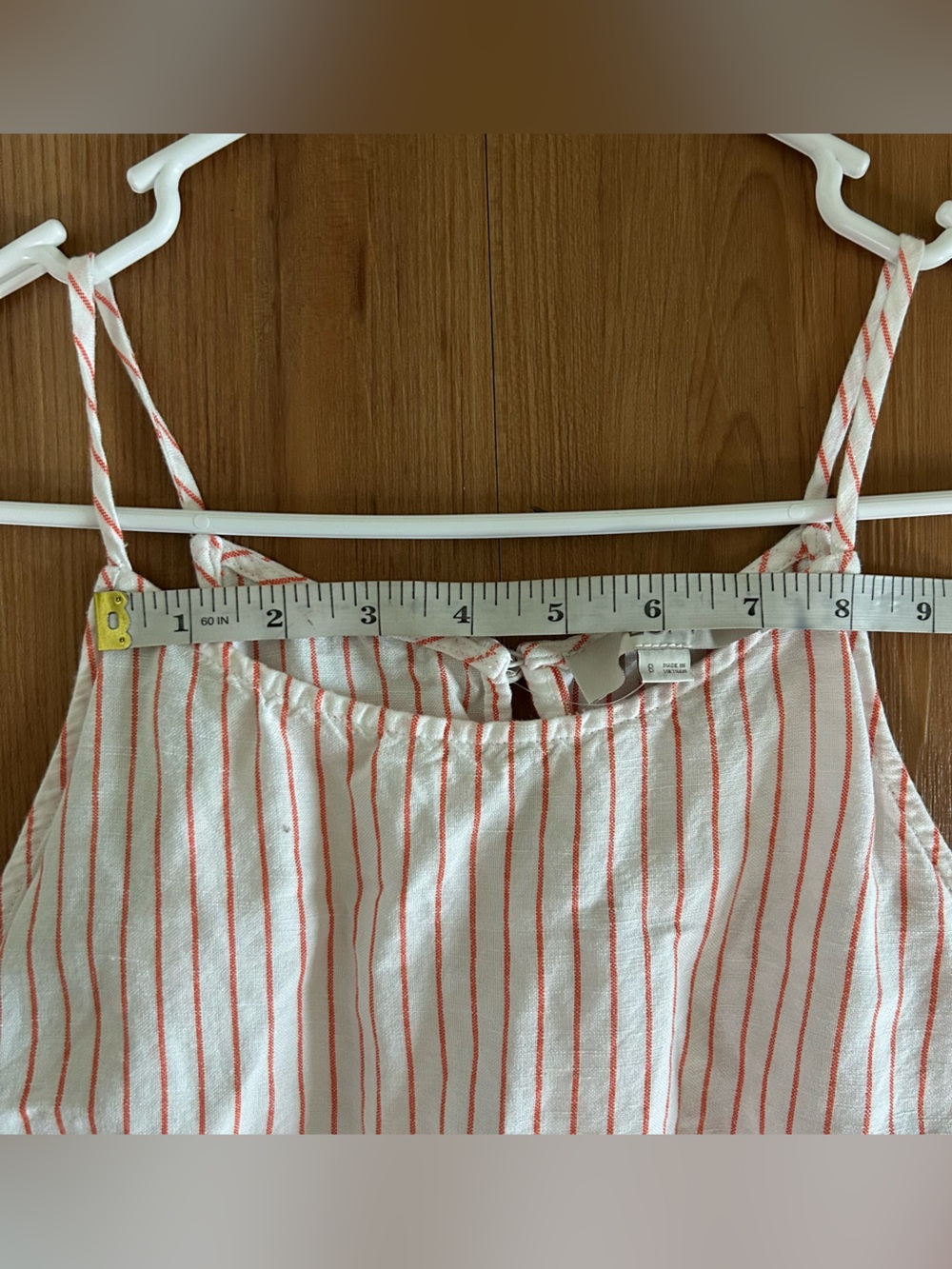 LOFT Reddish Orange Striped Halter Linen Blend Jumpsuit - Picture 4 of 10